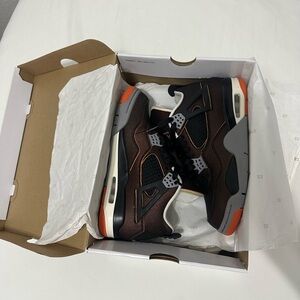 Jordan Brown and Orange Athletic Sneakers